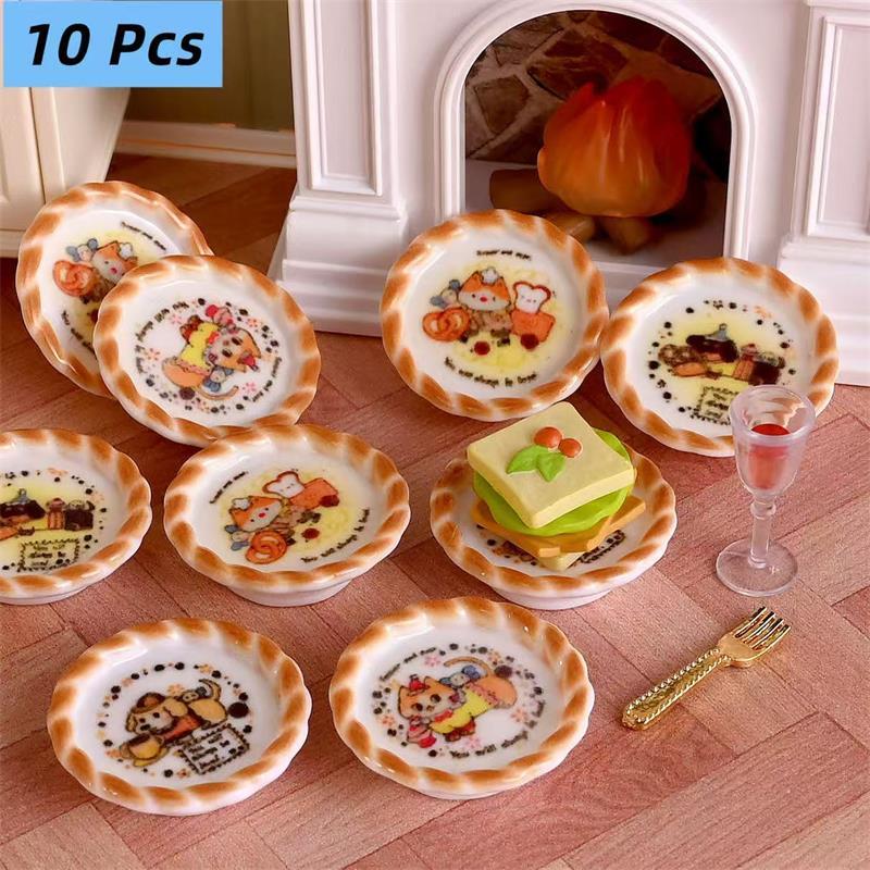 Kids Toys Play - 10Pcs/set Dollhouse Miniature Puppy Dog Print