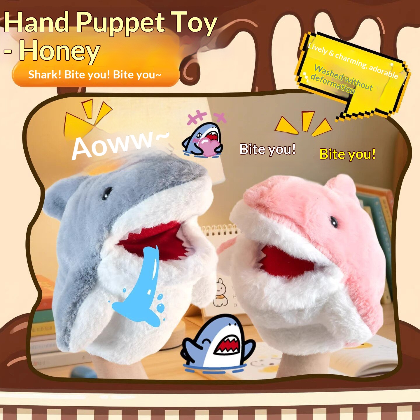 Shark Hand Puppet Plush Shark  - đánh giá và giá Kids Toys Play