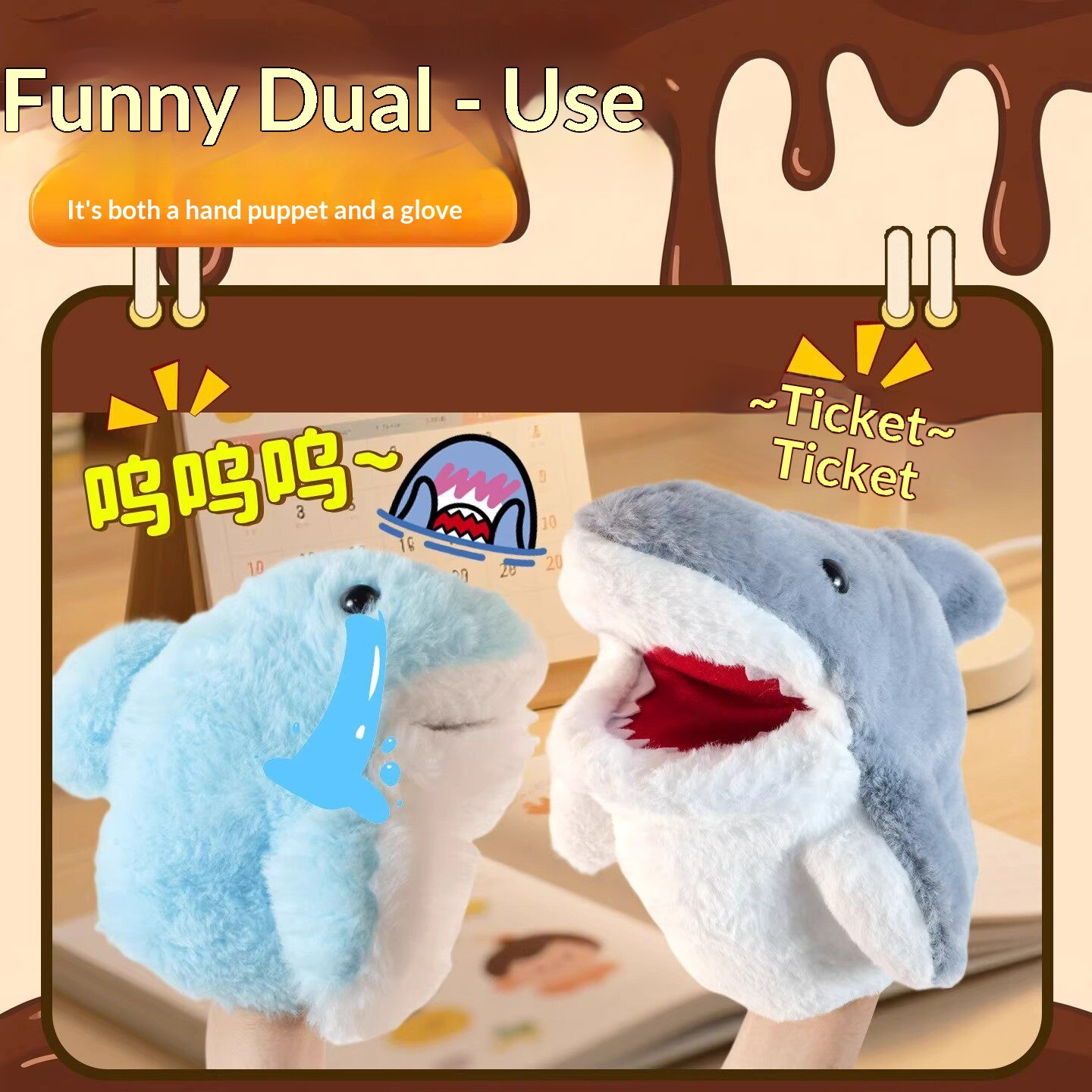 Shark Hand Puppet Plush Shark  - đánh giá và giá Kids Toys Play