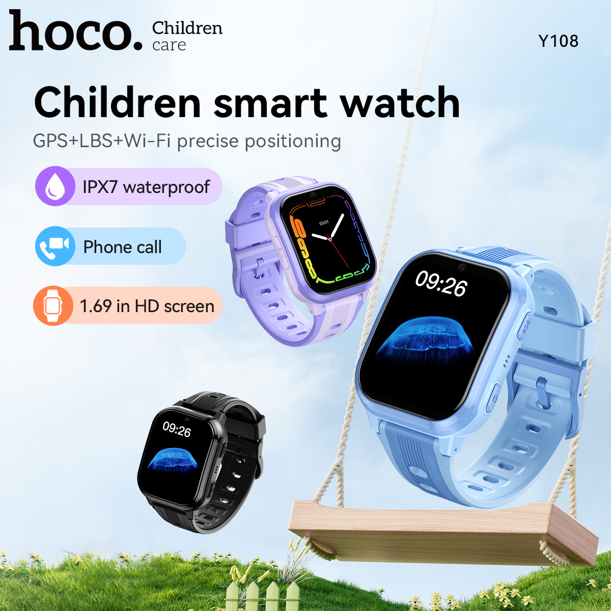 HOCO Y108 1.69inch HD LCD Curv - đánh giá và giá Kids Smartwatch Gps