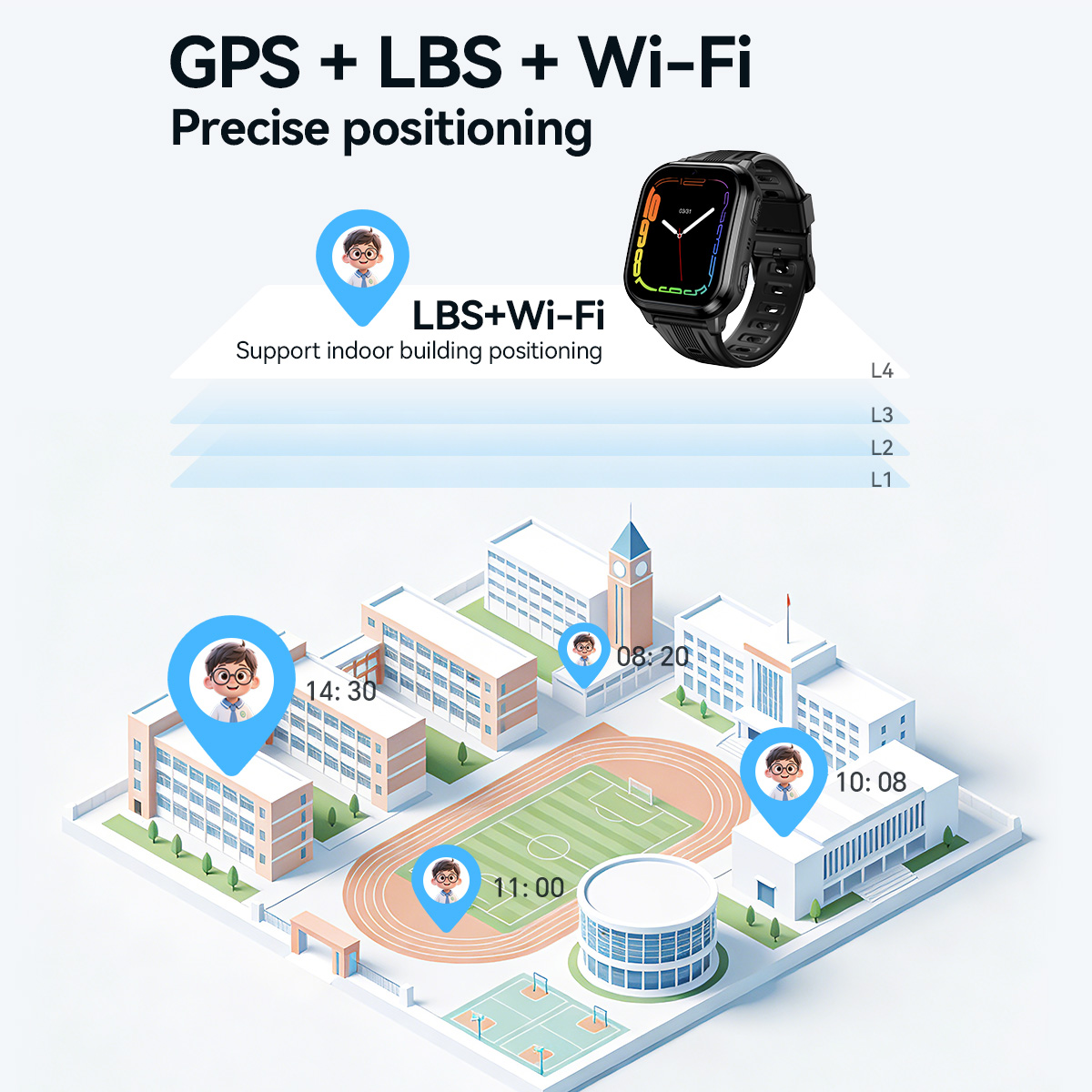 HOCO Y108 1.69inch HD LCD Curv - đánh giá và giá Kids Smartwatch Gps