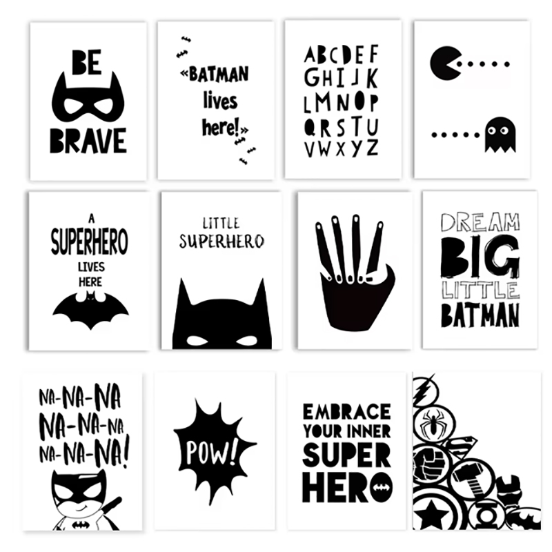 Black and White Superheroes Mi - đánh giá và giá Kids Toys Quotes